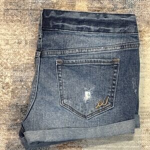 Express Jean Shorts Women's Size 0 Distressed Cuffed Denim Blue